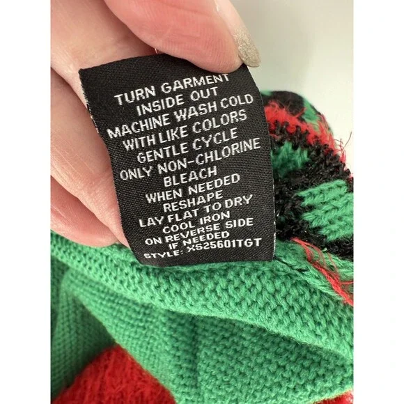 NEW 33 Degrees Women's XXL Green Red Cat Lover Ugly Christmas Sweater Party - Picture 15 of 15